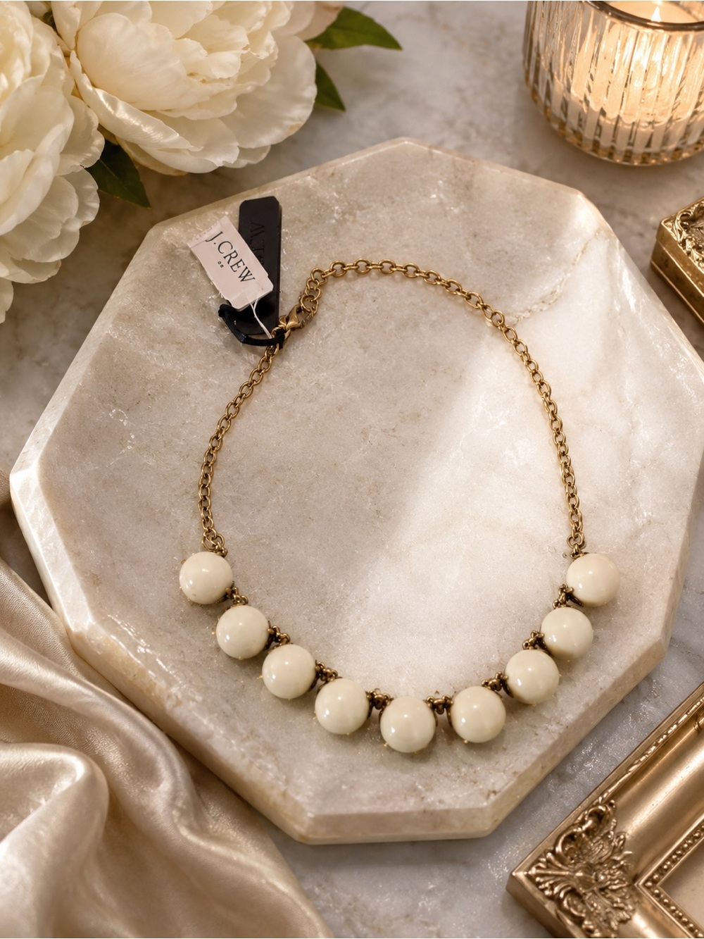 NWT J. Crew Cream Bubble Necklace